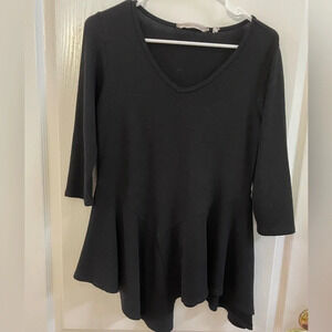 Soft surroundings tunic knit black size xs